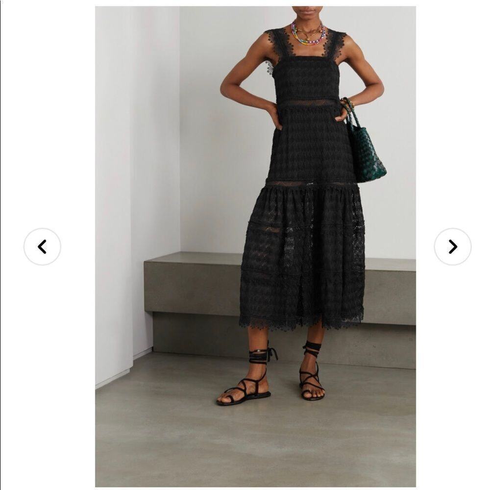 WAIMARI LACE TRIM CROTCHET BLACK NWOT DRESS SIZE S,M‎